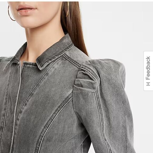 Express Grey washed Denim Jumpsuit Size 4 NWT - Picture 3 of 5